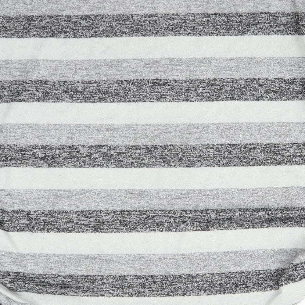 Quiz Womens Multicoloured Striped Viscose Basic T-Shirt Size S Round Neck