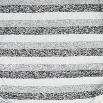 Quiz Womens Multicoloured Striped Viscose Basic T-Shirt Size S Round Neck