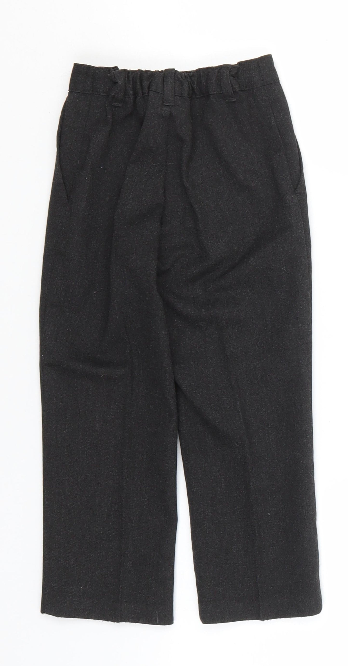 Preworn Boys Grey  Polyester Dress Pants Trousers Size 3-4 Years  Regular