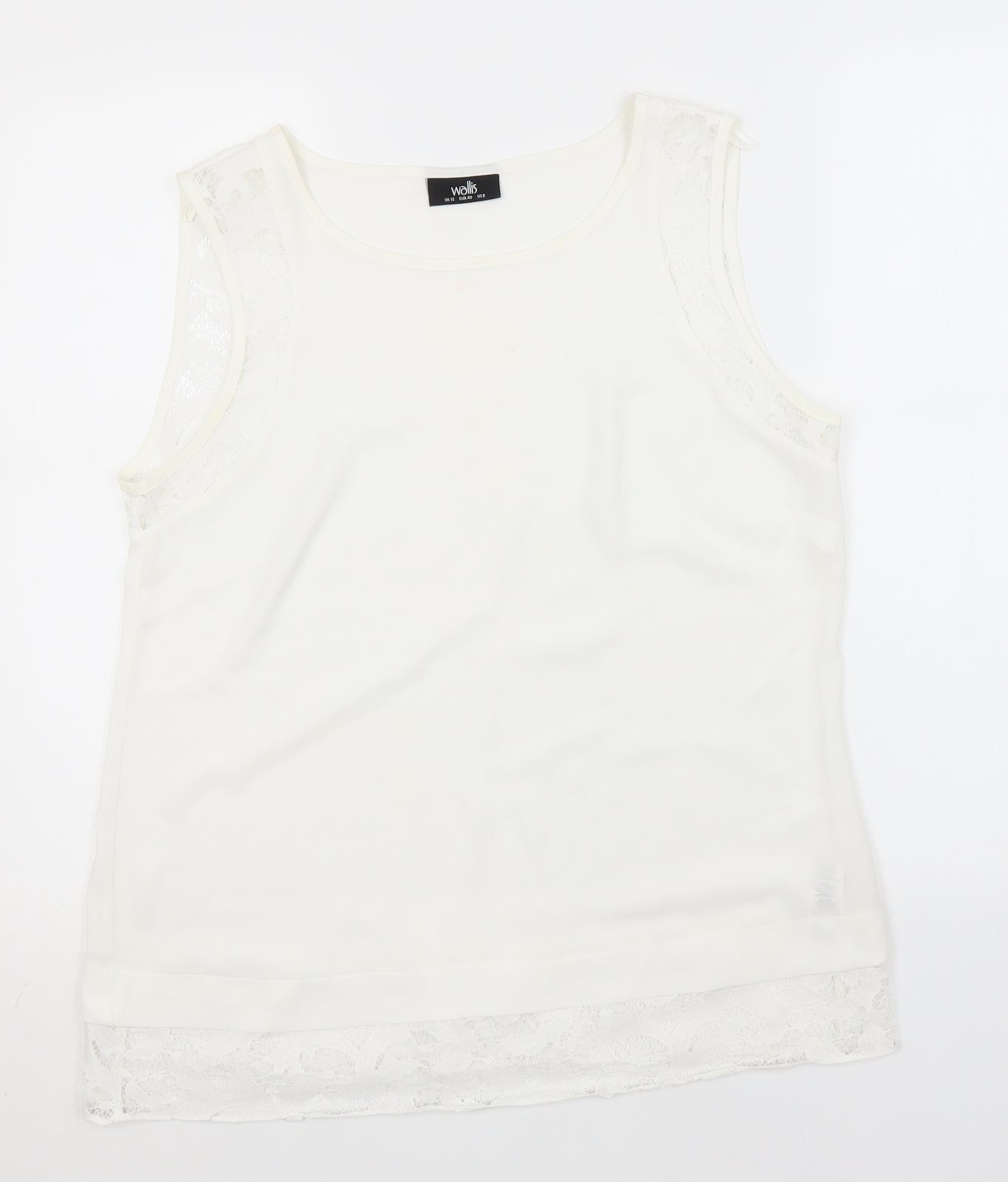 Womens UK Size 12 Wallis White Basic Tank