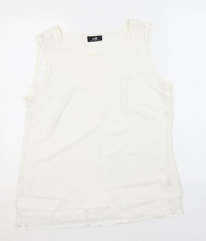 Womens UK Size 12 Wallis White Basic Tank