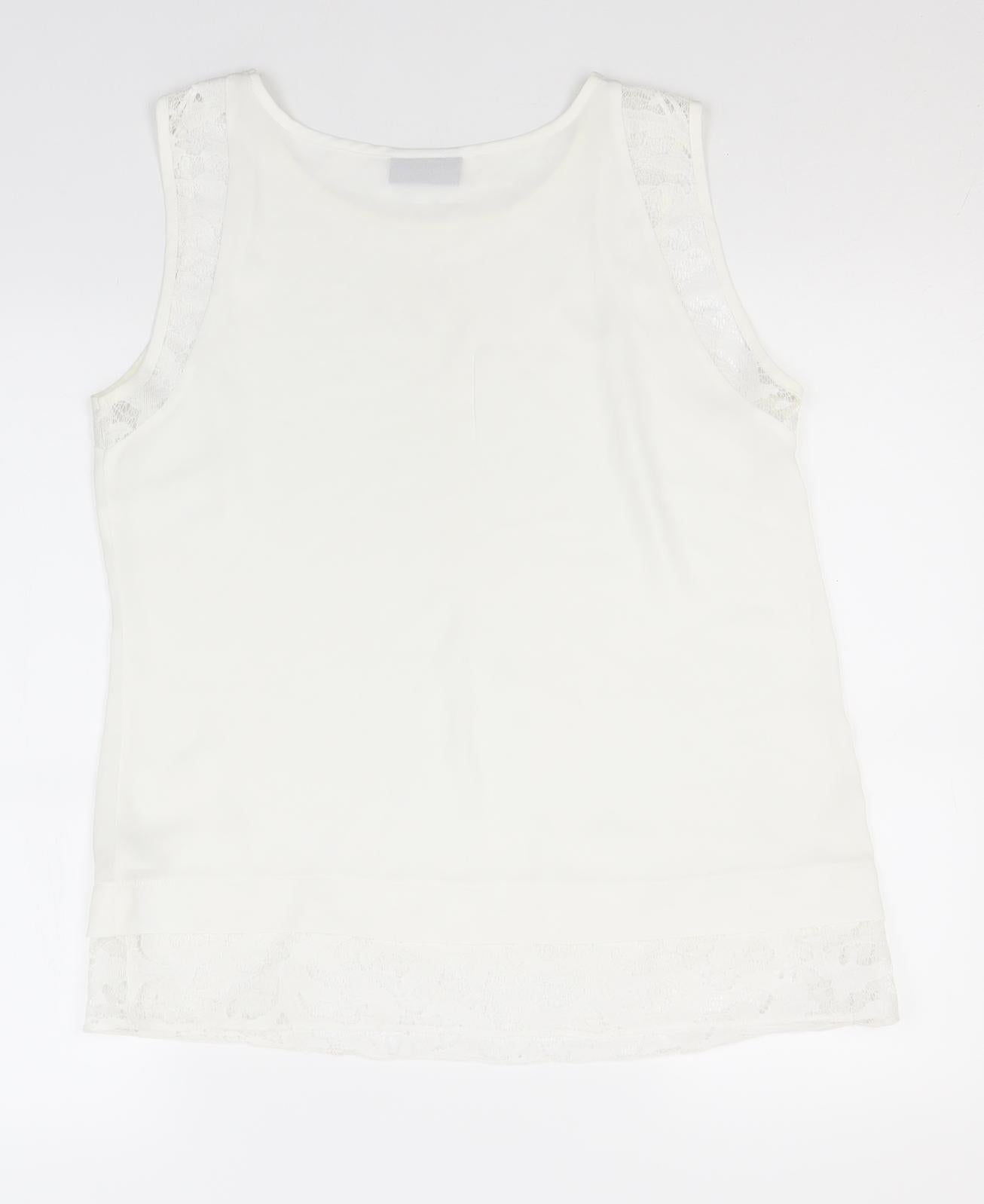 Womens UK Size 12 Wallis White Basic Tank