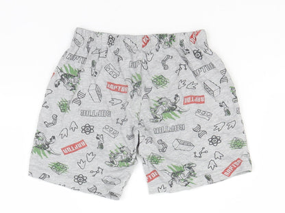 LEGO Boys Grey Geometric Cotton Sweat Shorts Size 4-5 Years  Regular  - Raptor, Lego
