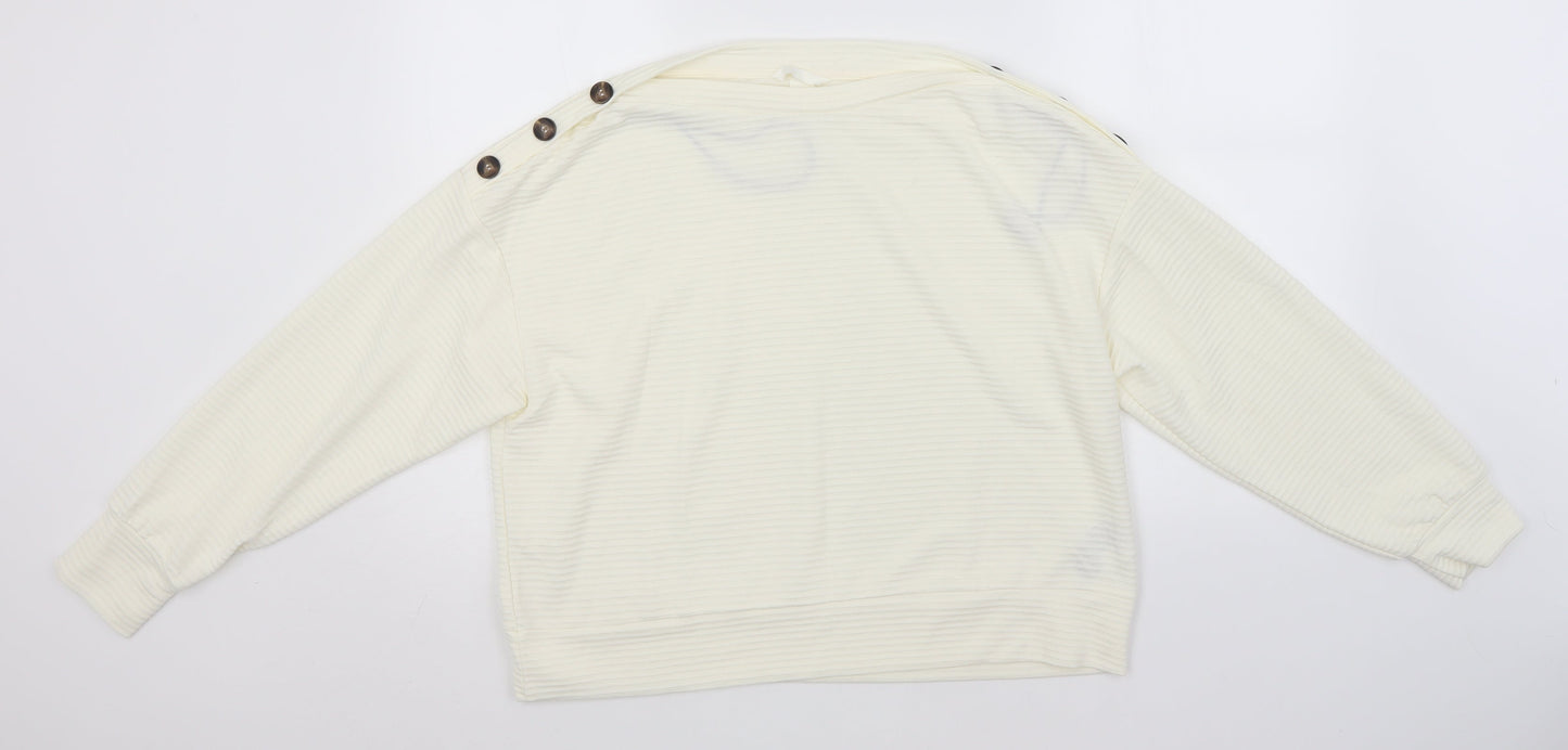 Womens UK Size M H&M Ivory Pullover Jumper