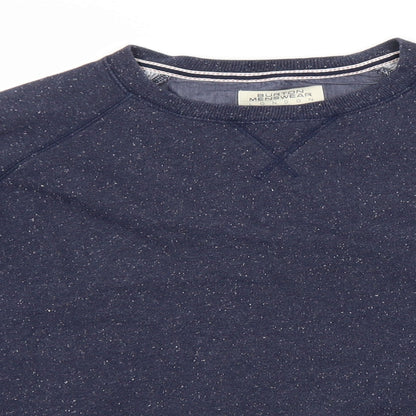 Burton Mens Blue Round Neck  Cotton Pullover Jumper Size XL