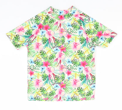 Minoti Girls Green Floral Polyester Basic T-Shirt Size 4-5 Years Round Neck