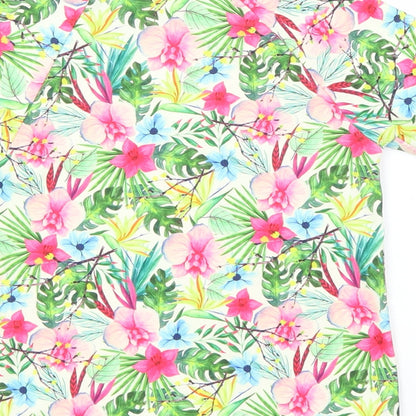 Minoti Girls Green Floral Polyester Basic T-Shirt Size 4-5 Years Round Neck
