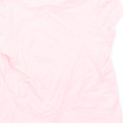 George Girls Pink  Cotton Basic T-Shirt Size 3-4 Years Round Neck  - Pineapple