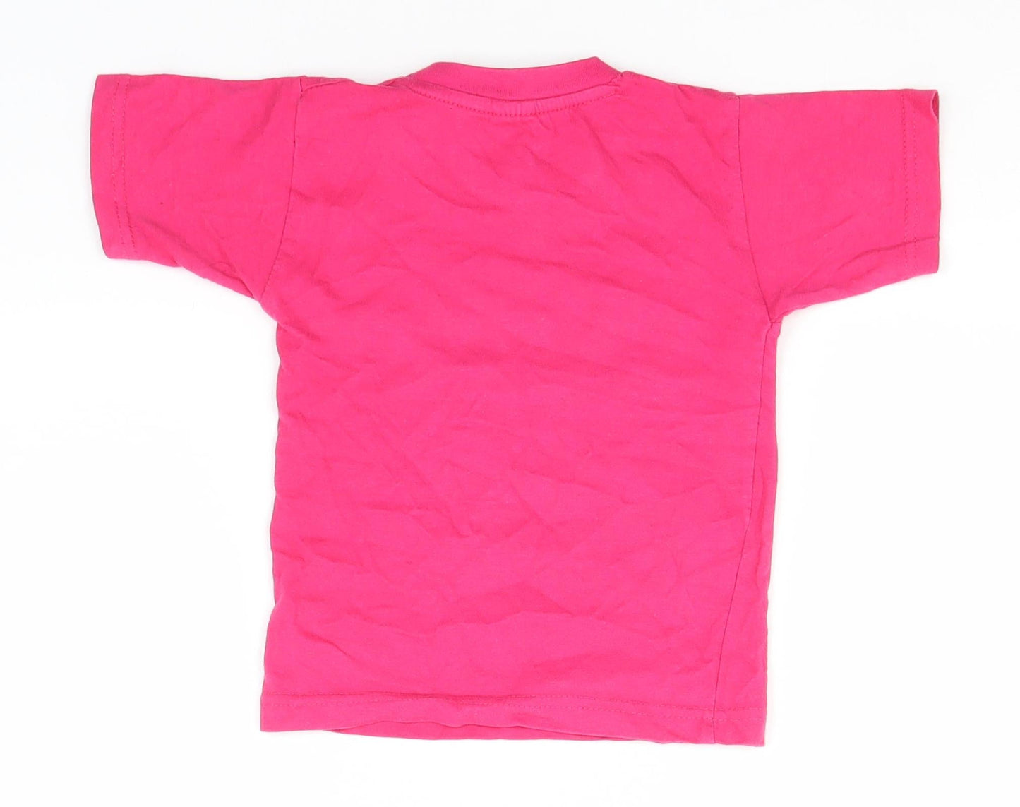 Preworn Girls Pink  Cotton Basic T-Shirt Size 4 Years Round Neck  - Red Sea, Egypt