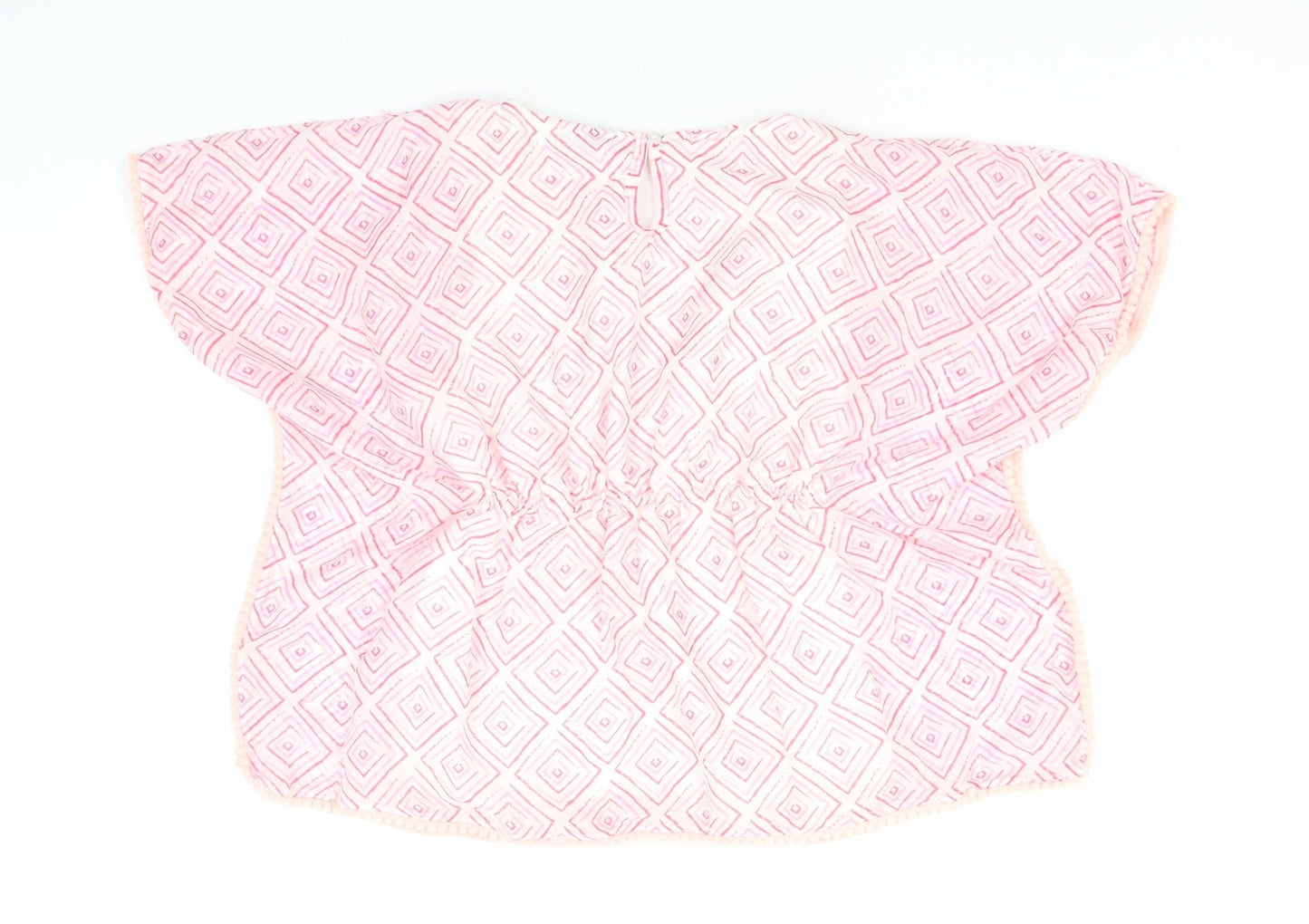 Matalan Girls Pink Geometric Polyester A-Line  Size 3 Years  Round Neck
