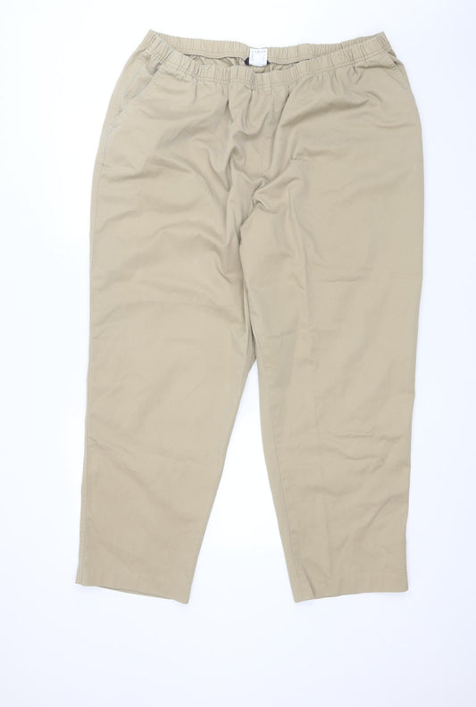 Lands' End Mens Beige  Cotton Trousers  Size 28 L28 in Regular