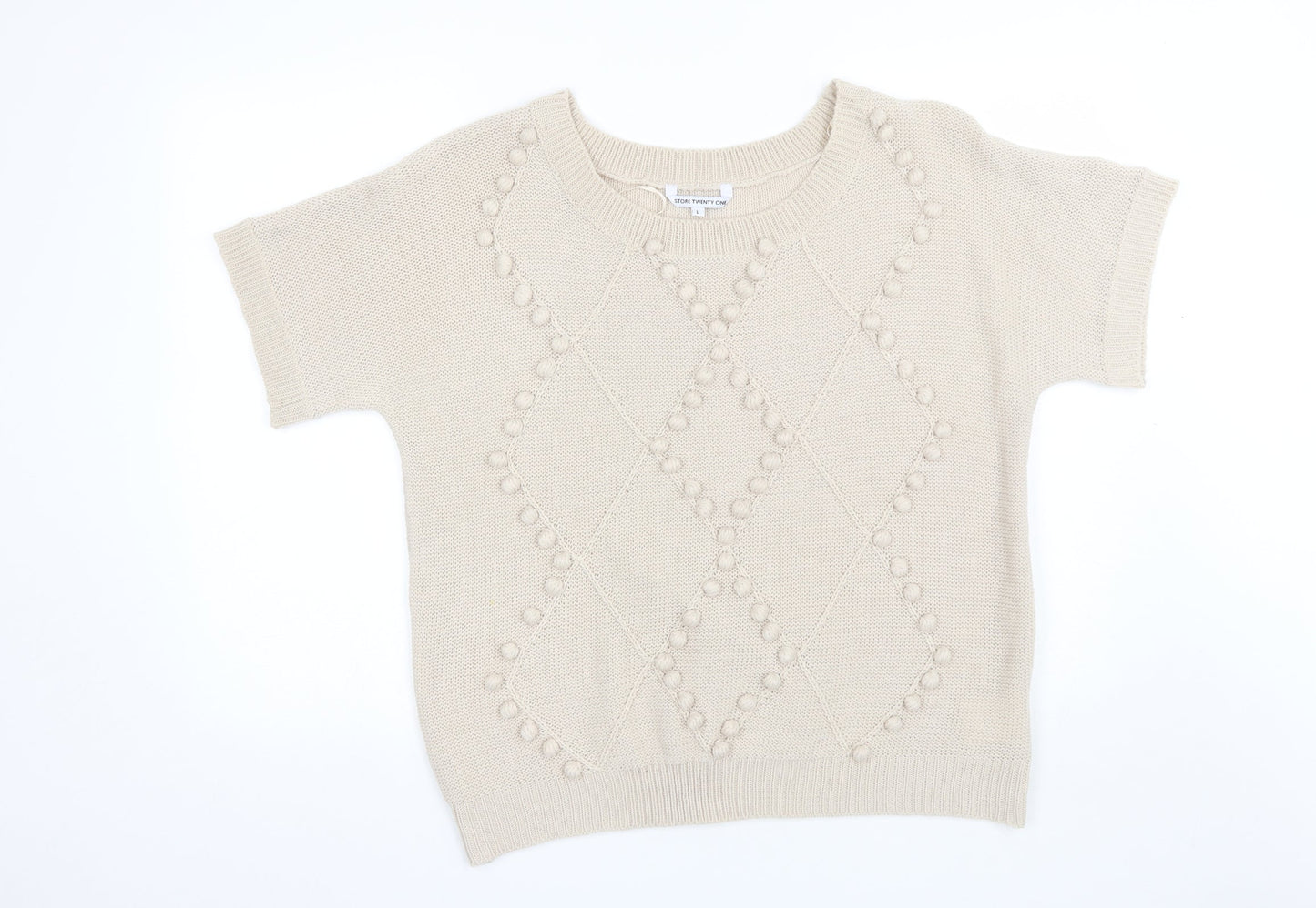 Store 21 Womens Beige Round Neck  Acrylic Pullover Jumper Size L