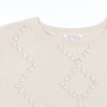 Store 21 Womens Beige Round Neck  Acrylic Pullover Jumper Size L