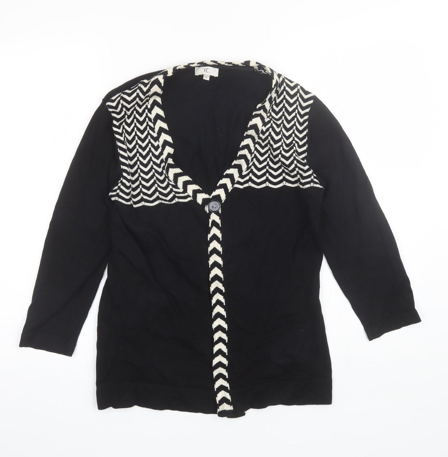 Womens UK Size S Country Casuals Black Cardigan Jumper