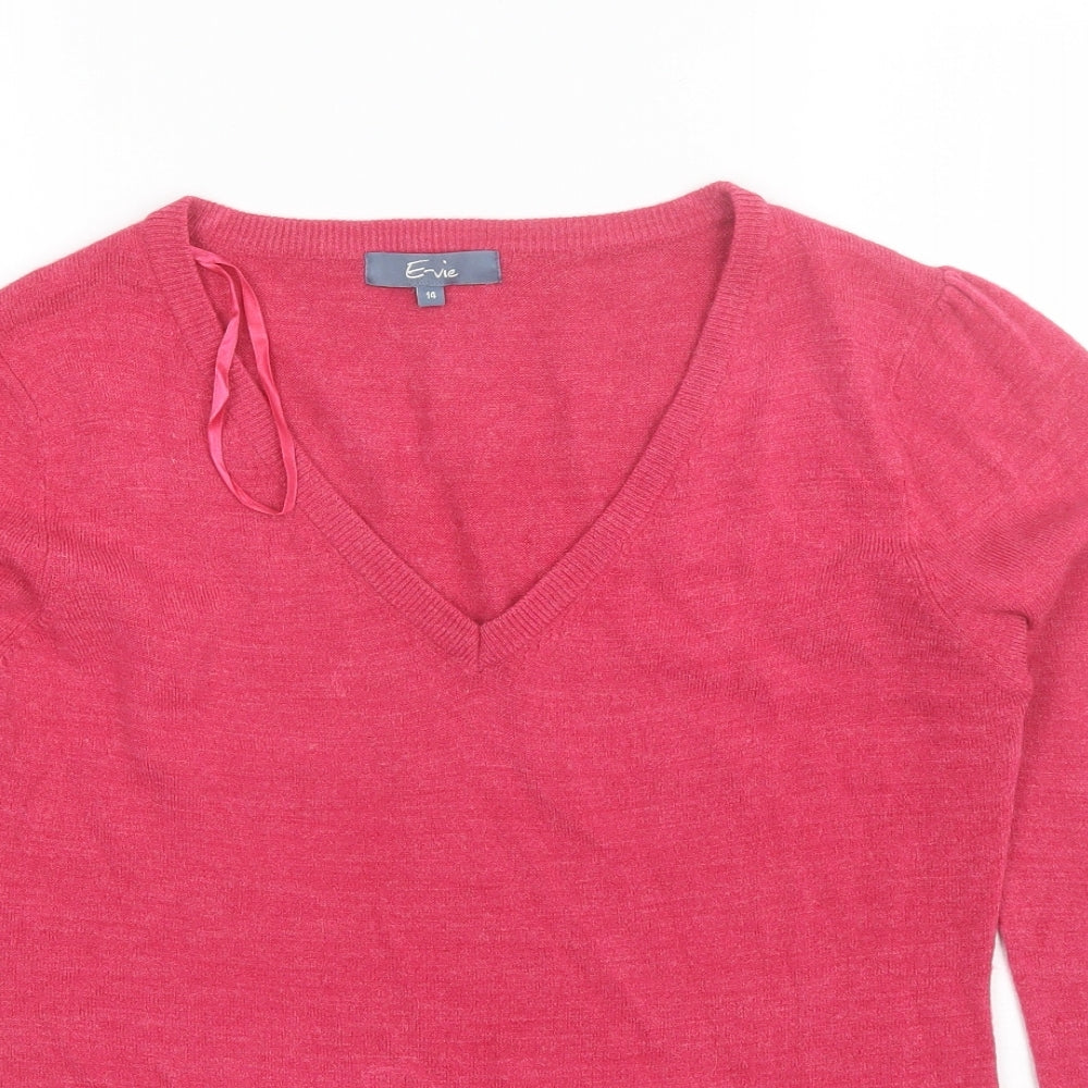 Womens UK Size 14 E-vie Pink Pullover Jumper