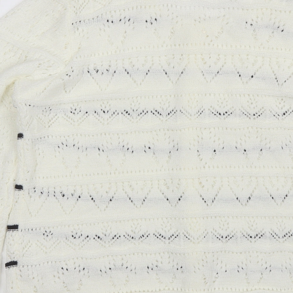 Womens UK Size L Annabelle White Cardigan Jumper