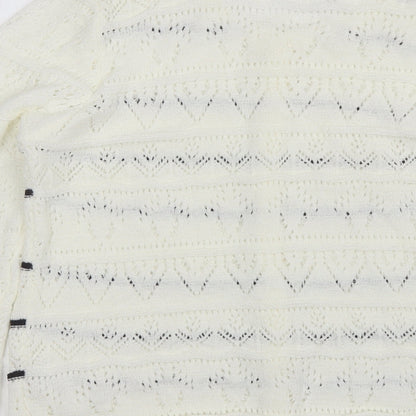 Womens UK Size L Annabelle White Cardigan Jumper