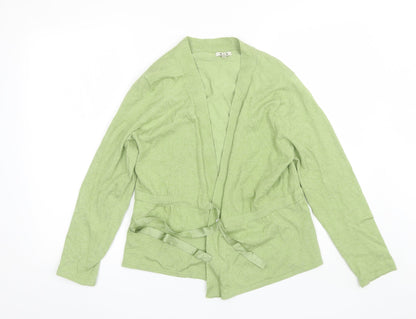 B&W Womens Green V-Neck  Acrylic Cardigan Jumper Size L