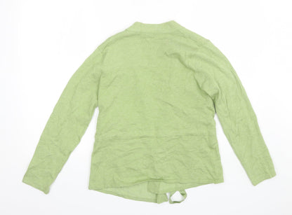 B&W Womens Green V-Neck  Acrylic Cardigan Jumper Size L