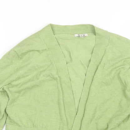 B&W Womens Green V-Neck  Acrylic Cardigan Jumper Size L
