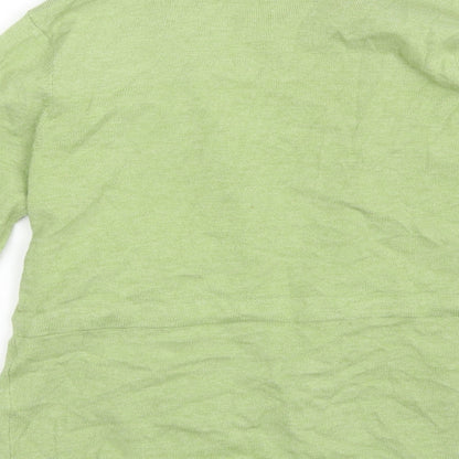 B&W Womens Green V-Neck  Acrylic Cardigan Jumper Size L