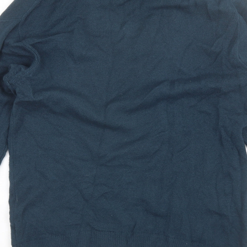 Berkertex Mens Blue V-Neck  Wool Pullover Jumper Size S