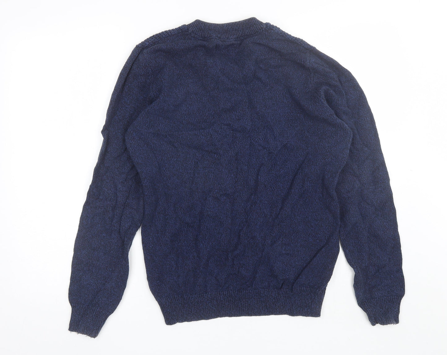 Cedar Wood State Mens Blue V-Neck  Cotton Pullover Jumper Size M