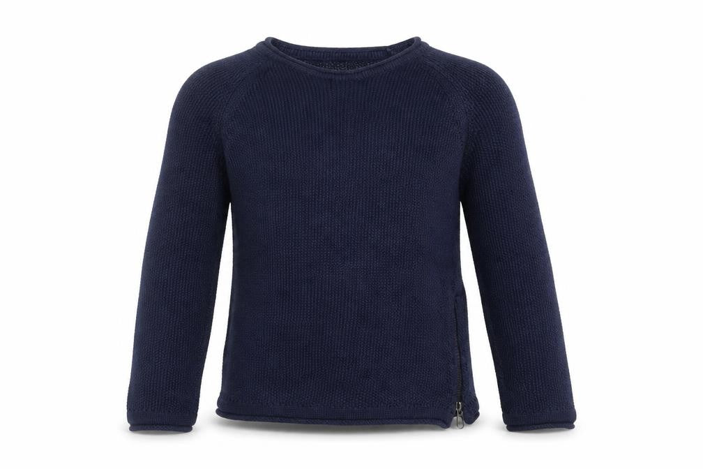 Front view of Primark boys’ blue round neck cotton jumper, size 7-8, years