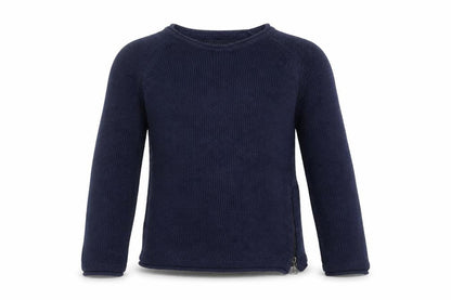 Front view of Primark boys’ blue round neck cotton jumper, size 7-8, years