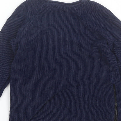 Primark Boys Blue Round Neck  Cotton Pullover Jumper Size 7-8 Years