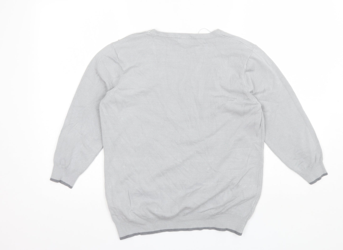 Womens UK Size M Classic Grey Pullover Jumper