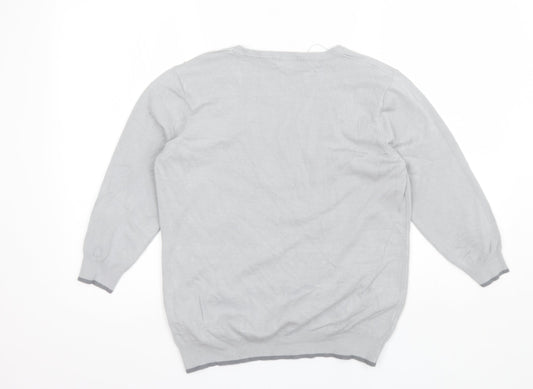 Womens UK Size M Classic Grey Pullover Jumper