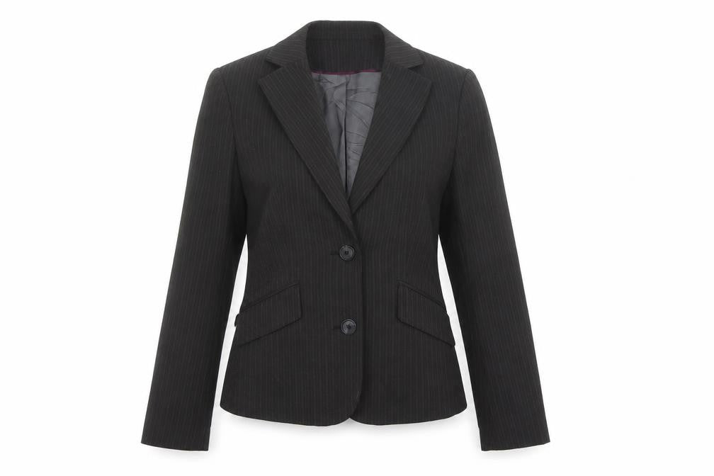 Mexx Womens Black Striped Polyester Jacket Blazer Size 8