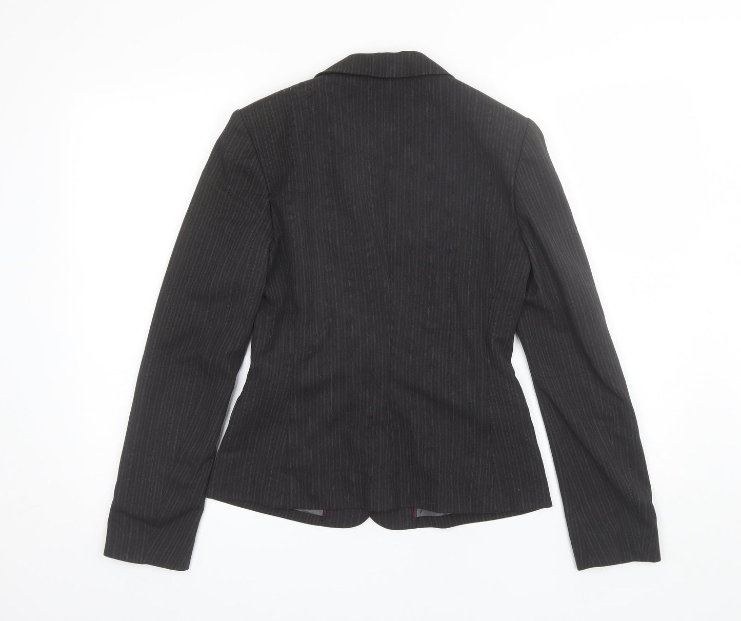 Mexx Womens Black Striped Polyester Jacket Blazer Size 8