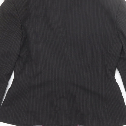 Mexx Womens Black Striped Polyester Jacket Blazer Size 8