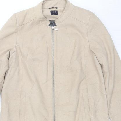 Womens UK Size 16 Marks and Spencer Beige Overcoat