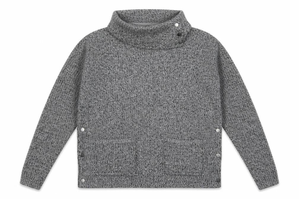 Front view of Next women’s grey roll neck cotton jumper, size S
