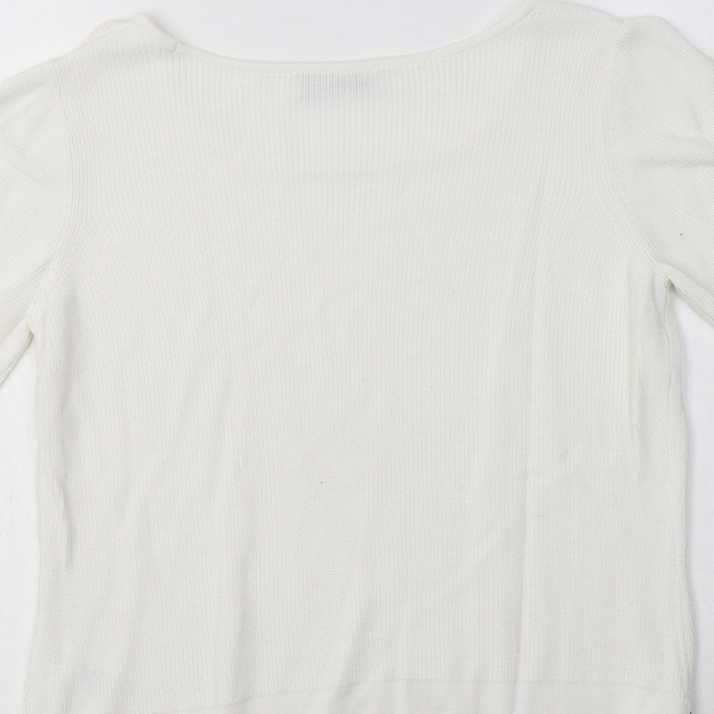 Womens UK Size 14 M&S White Pullover Jumper
