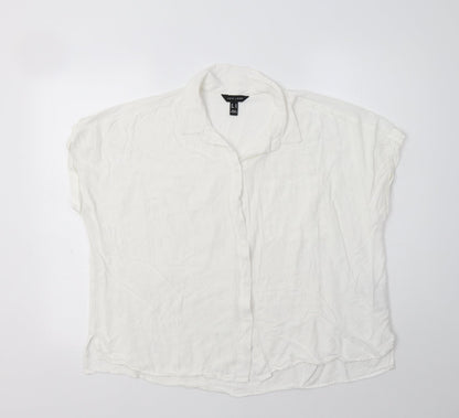 Womens UK Size 18 New Look White Basic Button-Up