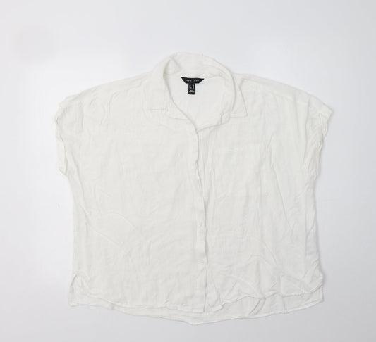 Womens UK Size 18 New Look White Basic Button-Up