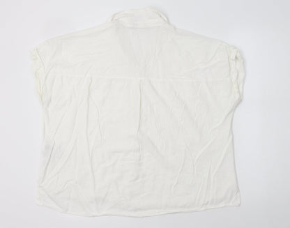 Womens UK Size 18 New Look White Basic Button-Up