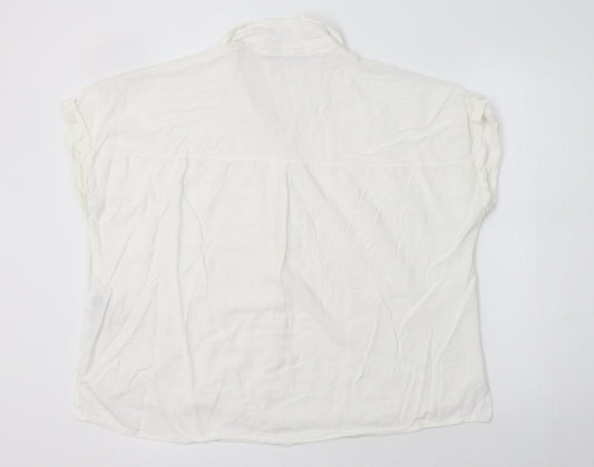 Womens UK Size 18 New Look White Basic Button-Up