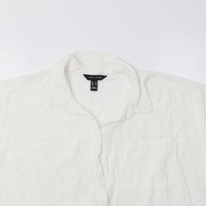 Womens UK Size 18 New Look White Basic Button-Up