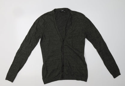 ASOS Mens Green V-Neck  Cotton Full Zip Jumper Size S