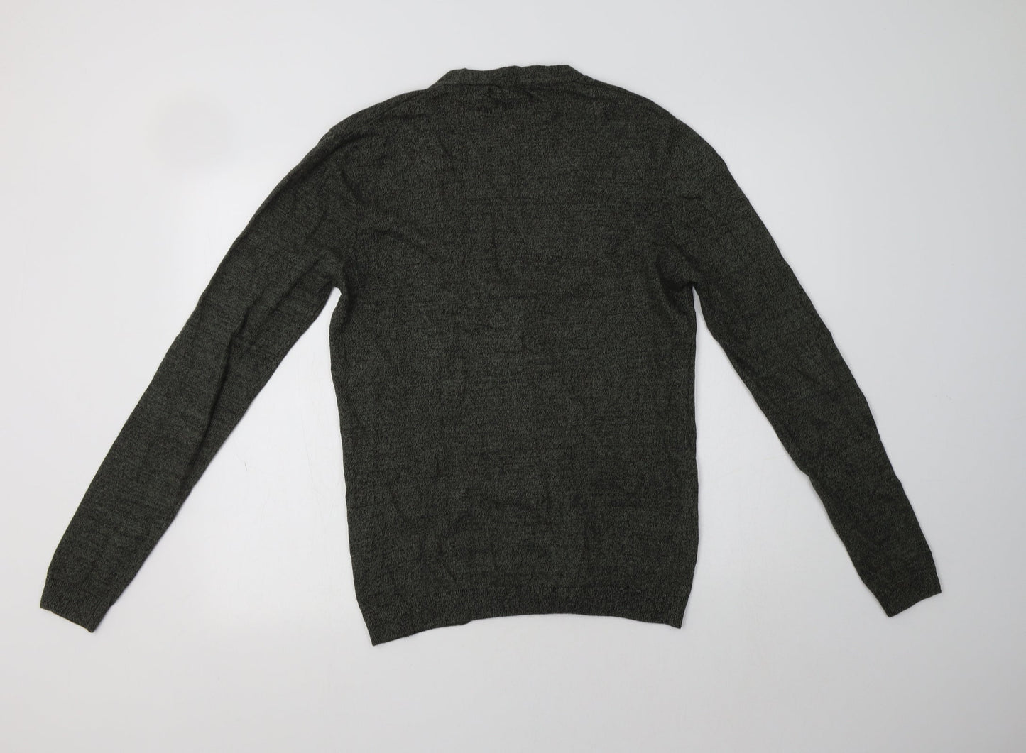 ASOS Mens Green V-Neck  Cotton Full Zip Jumper Size S