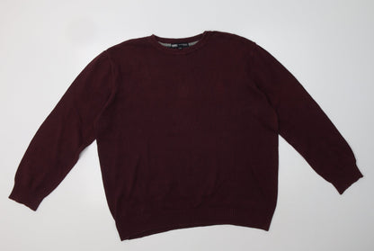 Matalan Mens Purple Crew Neck  Cotton Pullover Jumper Size 2XL