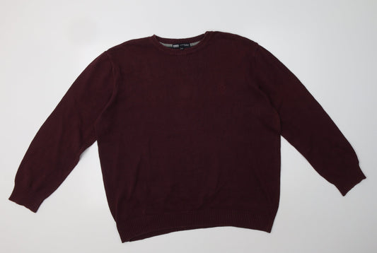 Matalan Mens Purple Crew Neck  Cotton Pullover Jumper Size 2XL