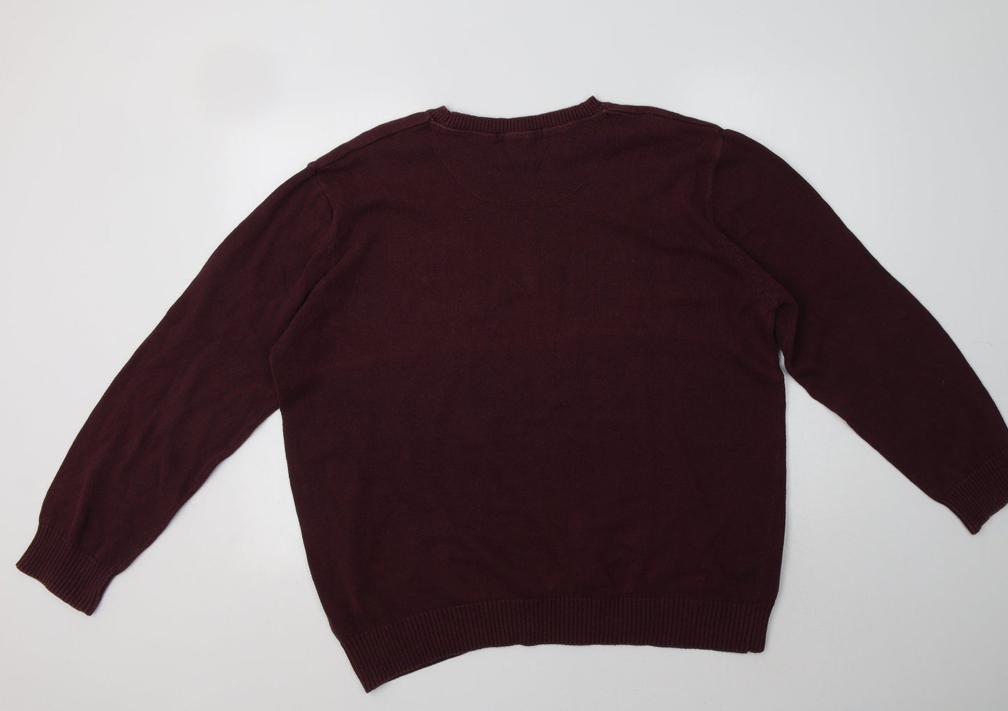 Matalan Mens Purple Crew Neck  Cotton Pullover Jumper Size 2XL