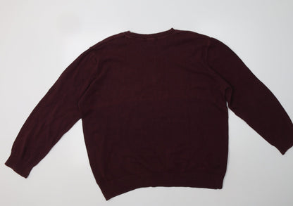Matalan Mens Purple Crew Neck  Cotton Pullover Jumper Size 2XL