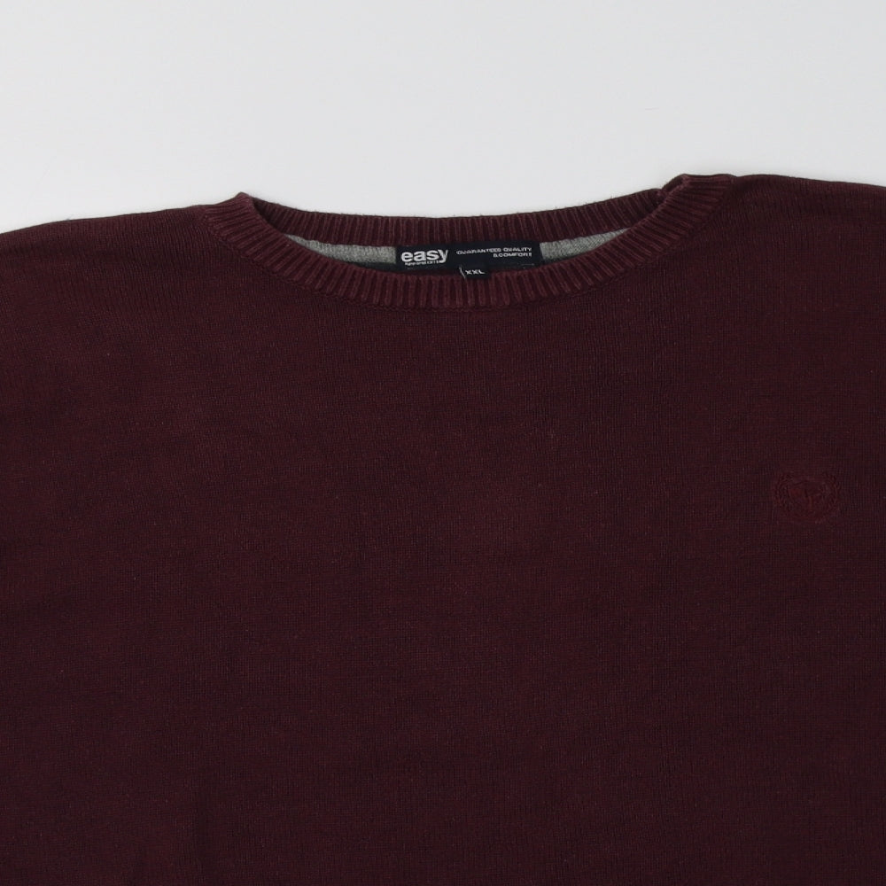 Matalan Mens Purple Crew Neck  Cotton Pullover Jumper Size 2XL